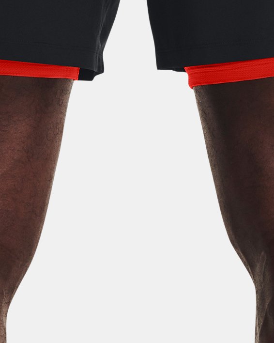 Men's UA Iso-Chill Run 2-in-1 Shorts, Black, pdpMainDesktop image number 1