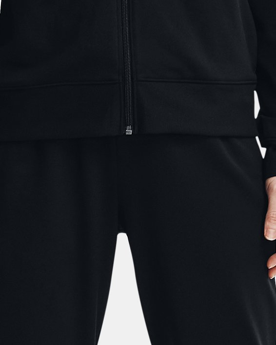 Damen UA Trainingsanzug aus Trikotstoff, Black, pdpMainDesktop image number 0