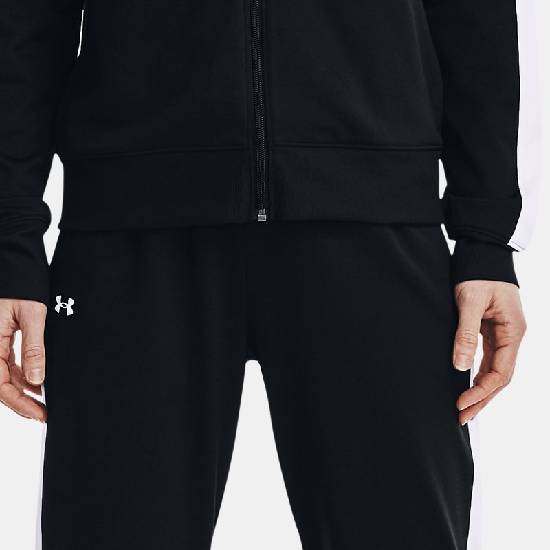 Women's Under Armour Tricot Tracksuit Black / White / White M