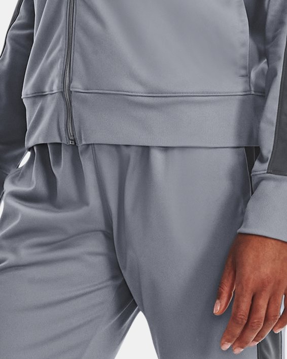Damen UA Trainingsanzug aus Trikotstoff, Gray, pdpMainDesktop image number 0