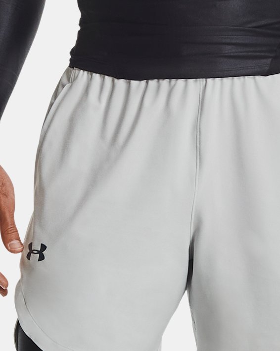 UA HG IsoChill Long Shorts in Black image number 3