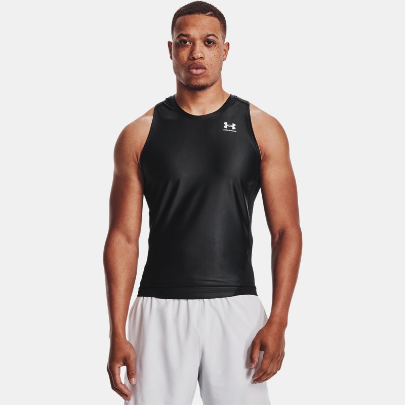 Image of Under Armour Men's Under Armour Iso-Chill Compression Tank Black / White XL