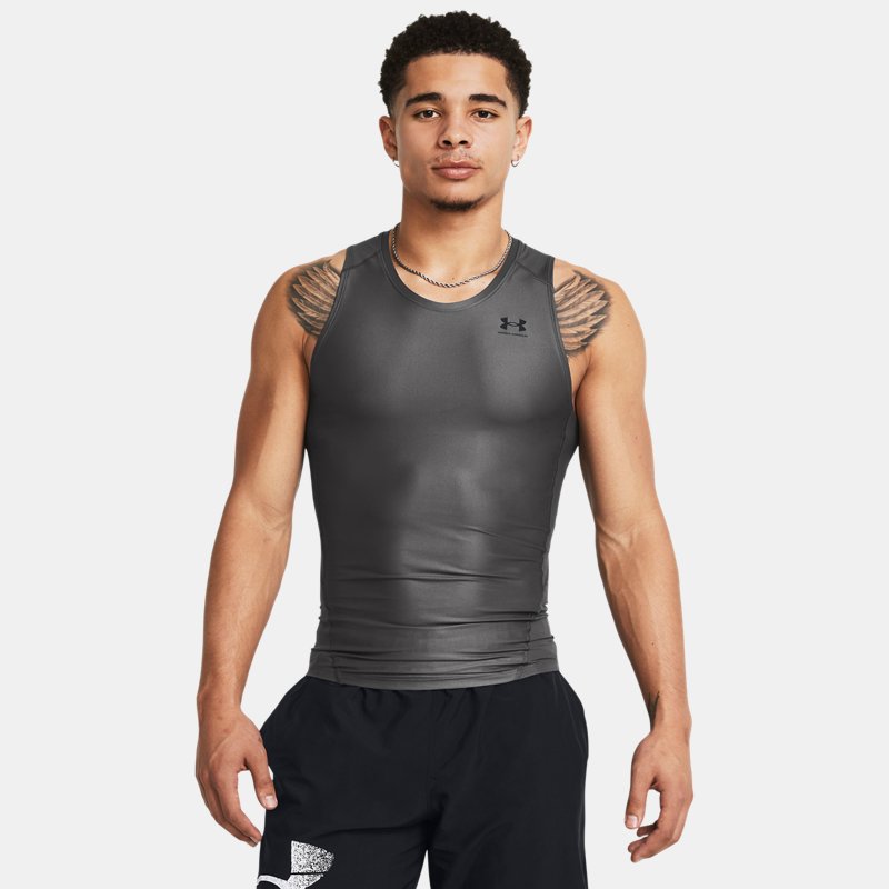 Image of Under Armour Men's Under Armour Iso-Chill Compression Tank Castlerock / Black XXL