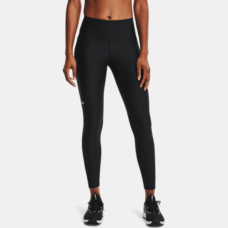 Women's HeatGear® No-Slip Waistband Full-Length Leggings Black / White M