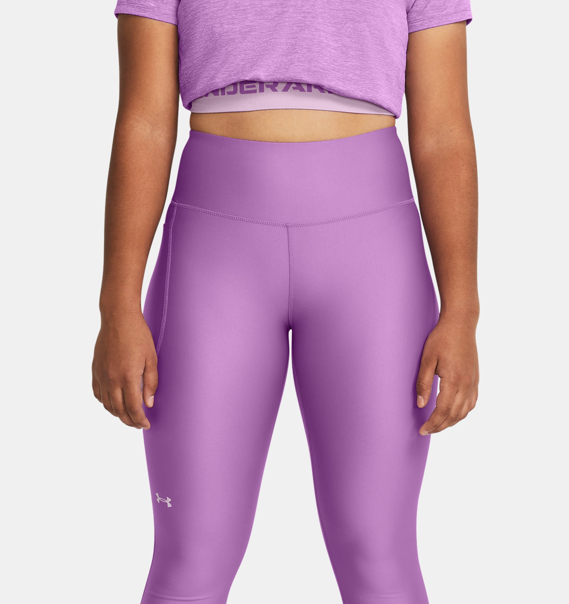 under armor girls leggings, size medium, purple