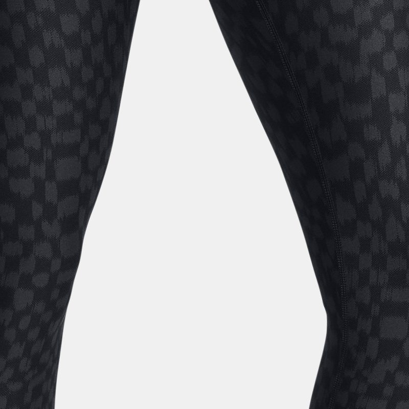 Women's HeatGear® No-Slip Waistband Printed Ankle Leggings Black / Anthracite / White XS
