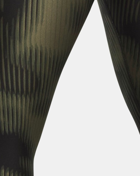 Women's HeatGear® No-Slip Waistband Printed Ankle Leggings in Green image number 1