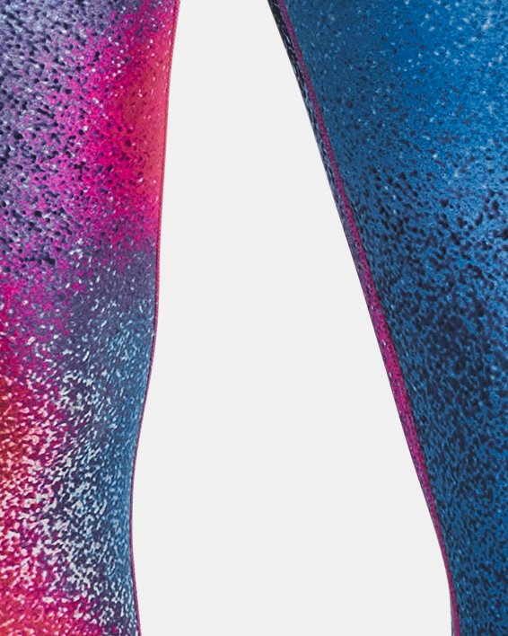 Women's HeatGear® No-Slip Waistband Printed Ankle Leggings in Blue image number 0