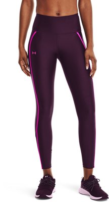 Women's HeatGear&reg; No-Slip Waistband Shine Mesh Full-Length Leggings, Purple, pdpMainDesktop image number 0