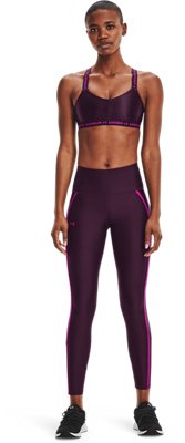 Women's HeatGear&reg; No-Slip Waistband Shine Mesh Full-Length Leggings, Purple, pdpMainDesktop image number 2