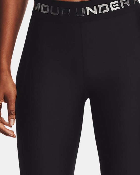 Women's HeatGear® Wordmark Waistband Full-Length Leggings, Black, pdpMainDesktop image number 2