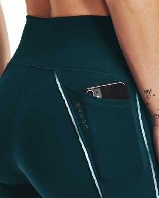 Women's UA RUSH&trade; No-Slip Waistband Scallop Full-Length Leggings image number 3