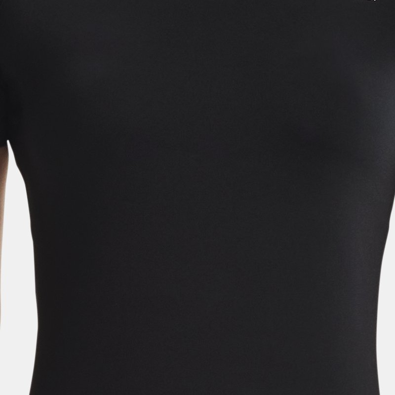 Under Armour HeatGear® Kurzarm-Kompressionsshirt für Damen Schwarz / Weiß