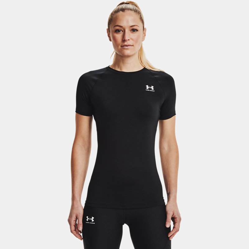 Image of Under Armour Women's HeatGear® Compression Short Sleeve Black / White S