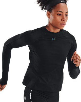 Camiseta UA RUSH&trade; ColdGear&reg; Core para mujer, Black, pdpMainDesktop image number 0