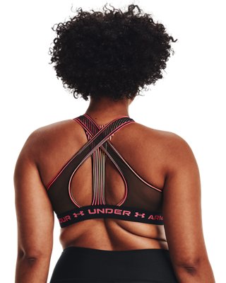 Sujetador deportivo Armour&reg; Mid Crossback 80s para mujer, Black, pdpMainDesktop image number 6