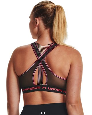 Sujetador deportivo Armour&reg; Mid Crossback 80s para mujer, Black, pdpMainDesktop image number 7