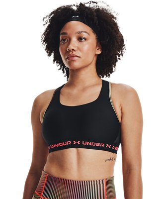 Sujetador deportivo Armour&reg; Mid Crossback 80s para mujer, Black, pdpMainDesktop image number 2