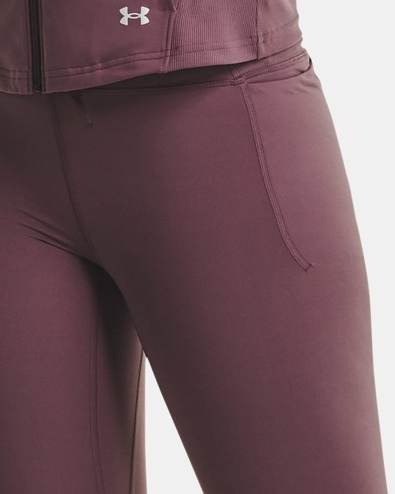 Damen UA Meridian Ankle-Leggings mit geripptem Bund, Purple, pdpMainDesktop image number 2
