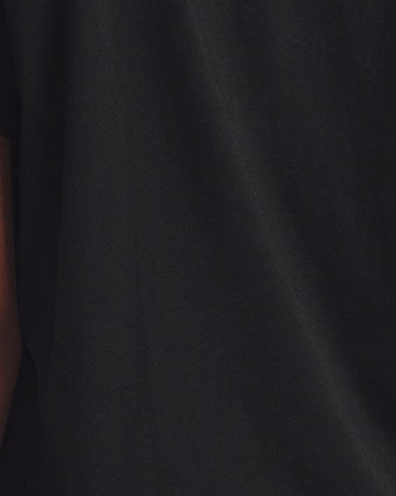 Haut à manches courtes en mesh avec motif et poche UA pour femme, Black, pdpMainDesktop image number 1