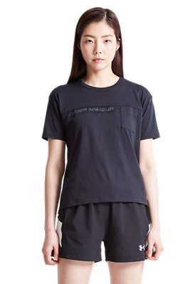 여성 UA 포켓 메쉬 그래픽 반팔