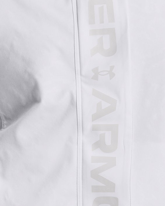 Damen UA RUSH™ Oberteil aus Webstoff mit durchgehendem Zip und Aufdruck, White, pdpMainDesktop image number 0