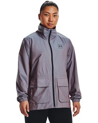 여성 UA RUSH&trade; 우븐 이리데슨트 재킷