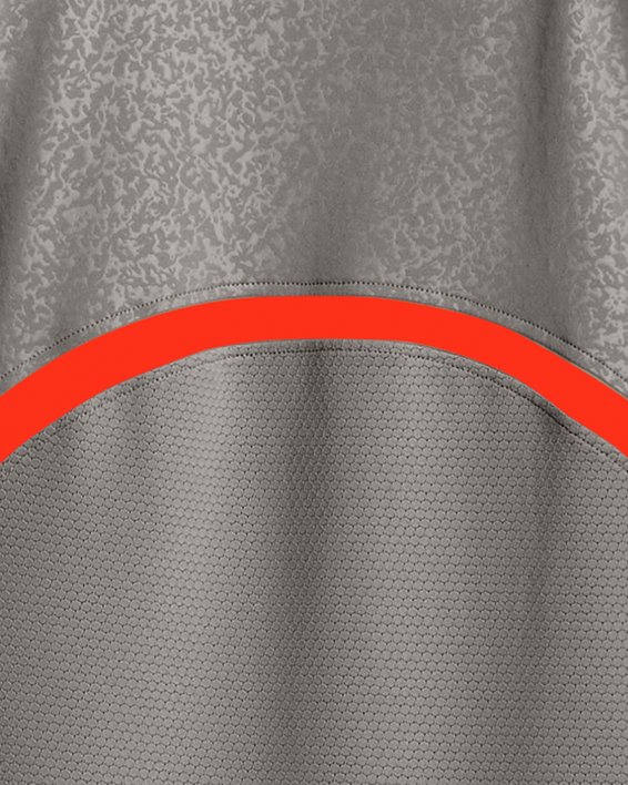 Men's UA RUSH™ HeatGear® 2.0 Emboss Short Sleeve in Gray image number 2