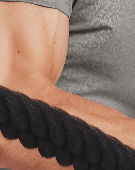 Men's UA RUSH™ HeatGear® 2.0 Emboss Short Sleeve in Gray image number 0