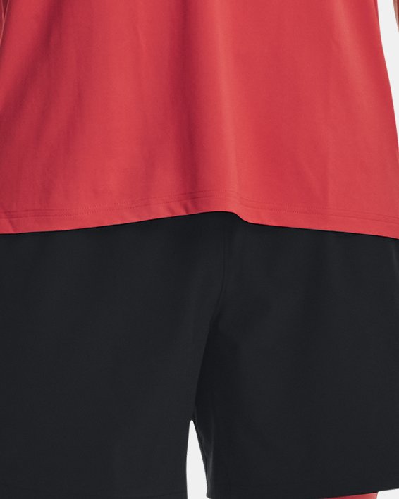 Girls' UA Basketball Logo Short Sleeve in Red image number 2
