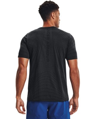 Men's UA RUSH&trade; HeatGear&reg; Seamless Illusion Short Sleeve image number 2