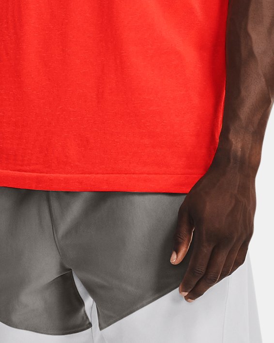 Men's UA RUSH™ HeatGear® Seamless Illusion Short Sleeve, Orange, pdpMainDesktop image number 2