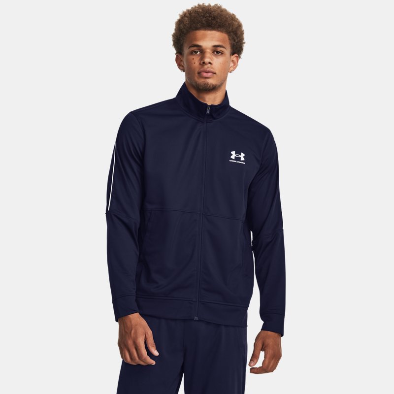 Image of Under Armour Men's Under Armour Pique Track Jacket Midnight Navy / White L