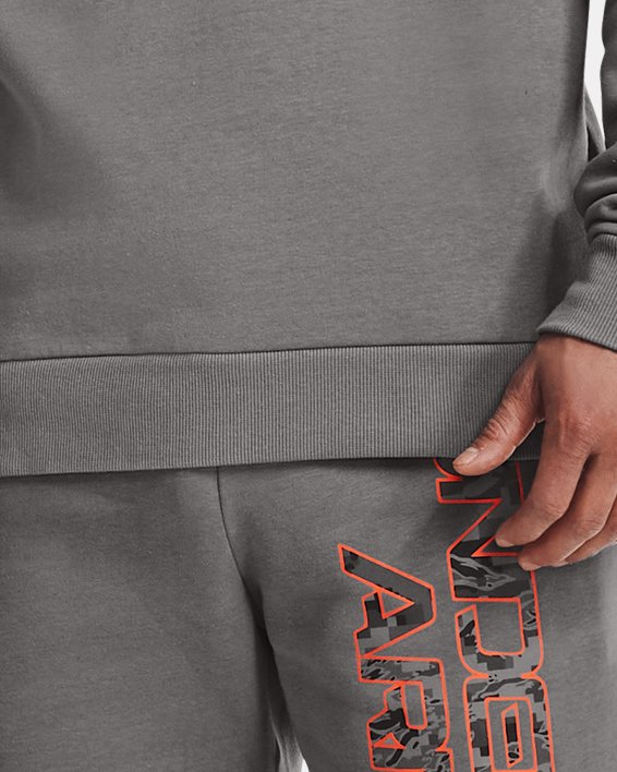 Men's UA Rival Fleece Camo Script Shorts, Gray, pdpMainDesktop image number 2