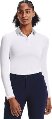 white polo shirt womens long sleeve