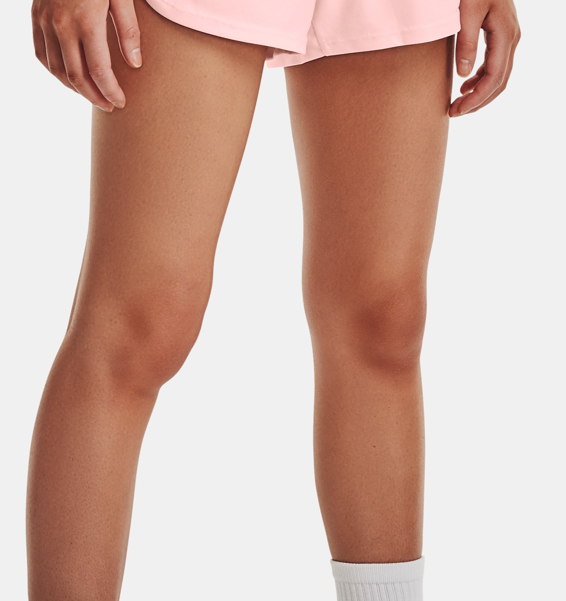Women's UA Play Up Side Mesh Shorts, Pink, pdpZoomDesktop image number 0