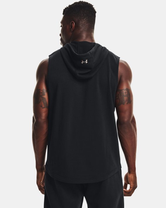 Under Armour Men's Project Rock Terry Sleeveless Hoodie. 2