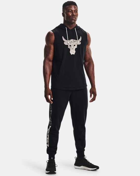 Under Armour Men's Project Rock Terry Sleeveless Hoodie. 3