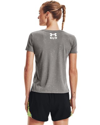 Women's UA Keep Run Weird Graphic Short Sleeve, Gray, pdpMainDesktop image number 1