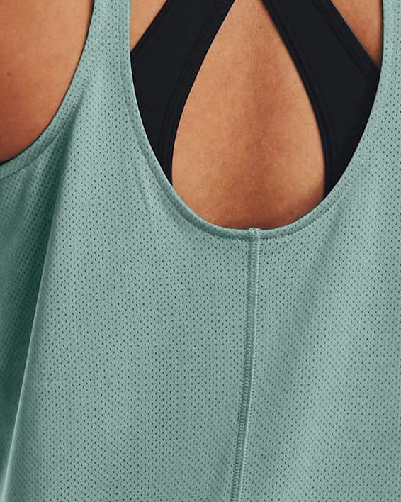 Camiseta sin Mangas con Estampado UA Fly-By para Mujer, Green, pdpMainDesktop image number 1