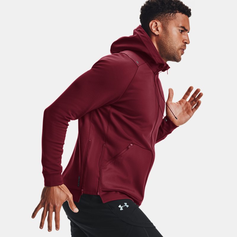 Men's Under Armour RUSH™ Warm-Up Full-Zip Hoodie League Red / Black L