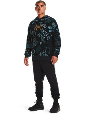 Men's UA Rival Terry Scribble Print Hoodie image number 3