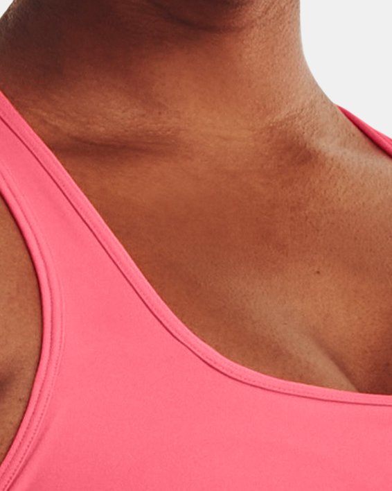 Women's Armour® Mid Crossback Run Sports Bra in Pink image number 3
