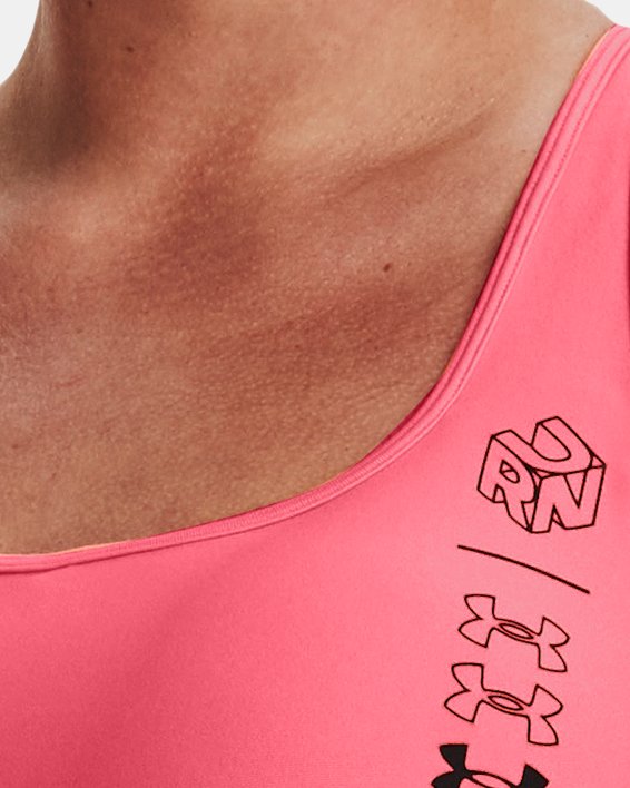 Women's Armour® Mid Crossback Run Sports Bra in Pink image number 4
