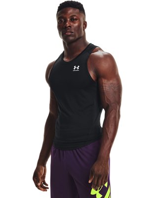 Under Armour HeatGear Armour Mens Sleeveless Compression Top - White