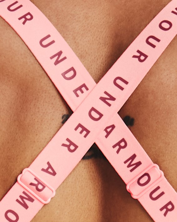 Sujetador deportivo UA Infinity High Printed para mujer, Pink, pdpMainDesktop image number 1