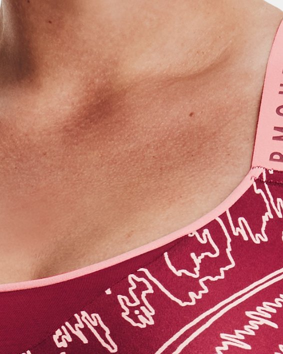 Brassière de sport imprimée à maintien supérieur UA Infinity pour femme, Pink, pdpMainDesktop image number 4