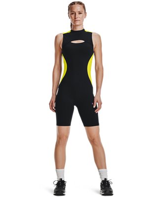 Women's UA RUSH&trade; HeatGear&reg; 80's Pack Short Bodysuit image number 2