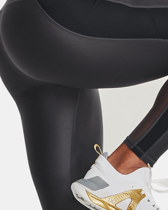 Women's Project Rock HeatGear® No-Slip Waistband Full-Length Leggings, Gray, pdpMainDesktop image number 3