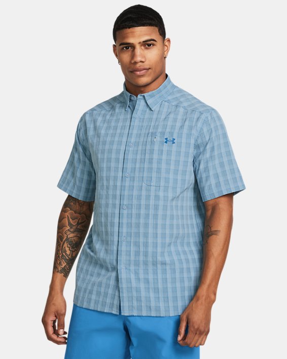 Chemise à manches courtes à carreaux UA Drift Tide 2.0 pour hommes